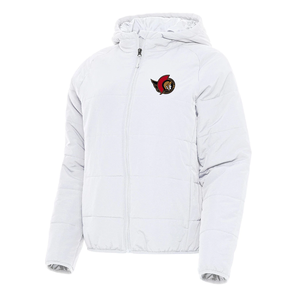 Women's Antigua White Ottawa Senators Universe Full-Zip Puffer Jacket
