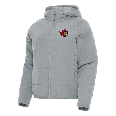 Women's Antigua Gray Ottawa Senators Universe Full-Zip Puffer Jacket