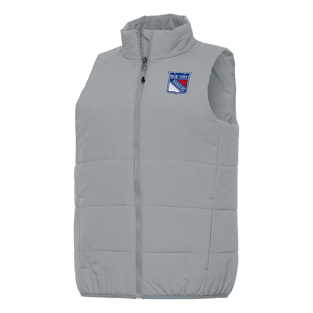 Women's Antigua Gray New York Rangers Experience Full-Zip Vest