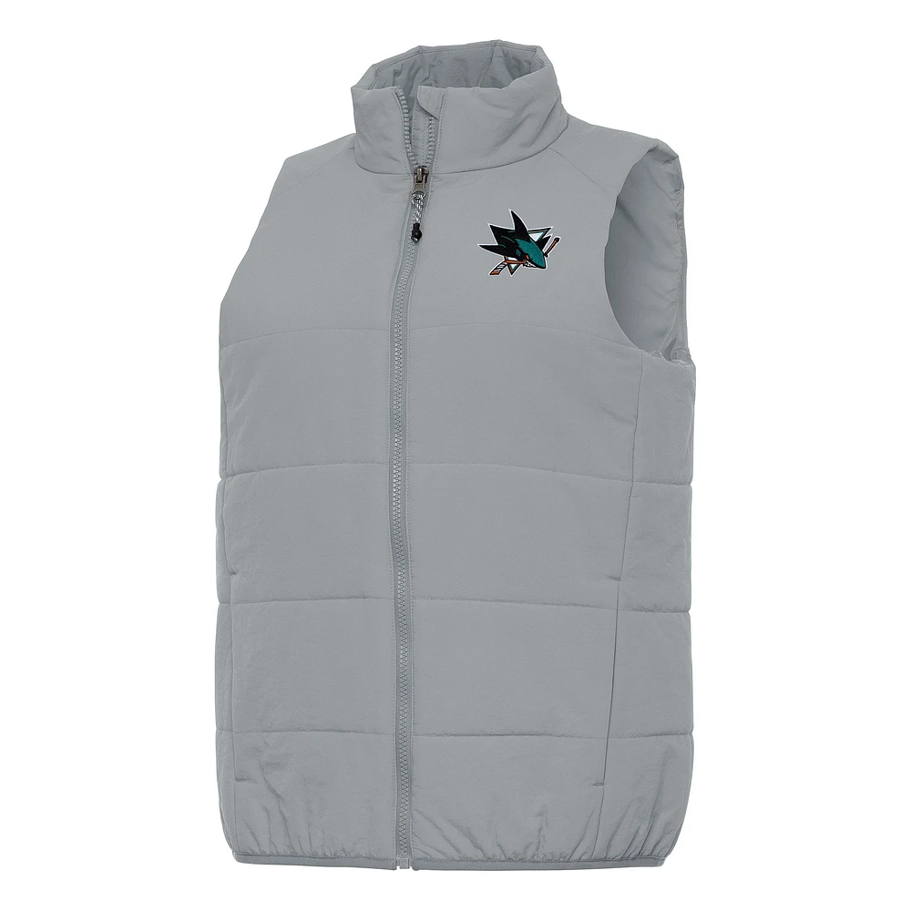 Women's Antigua Gray San Jose Sharks Experience Full-Zip Vest
