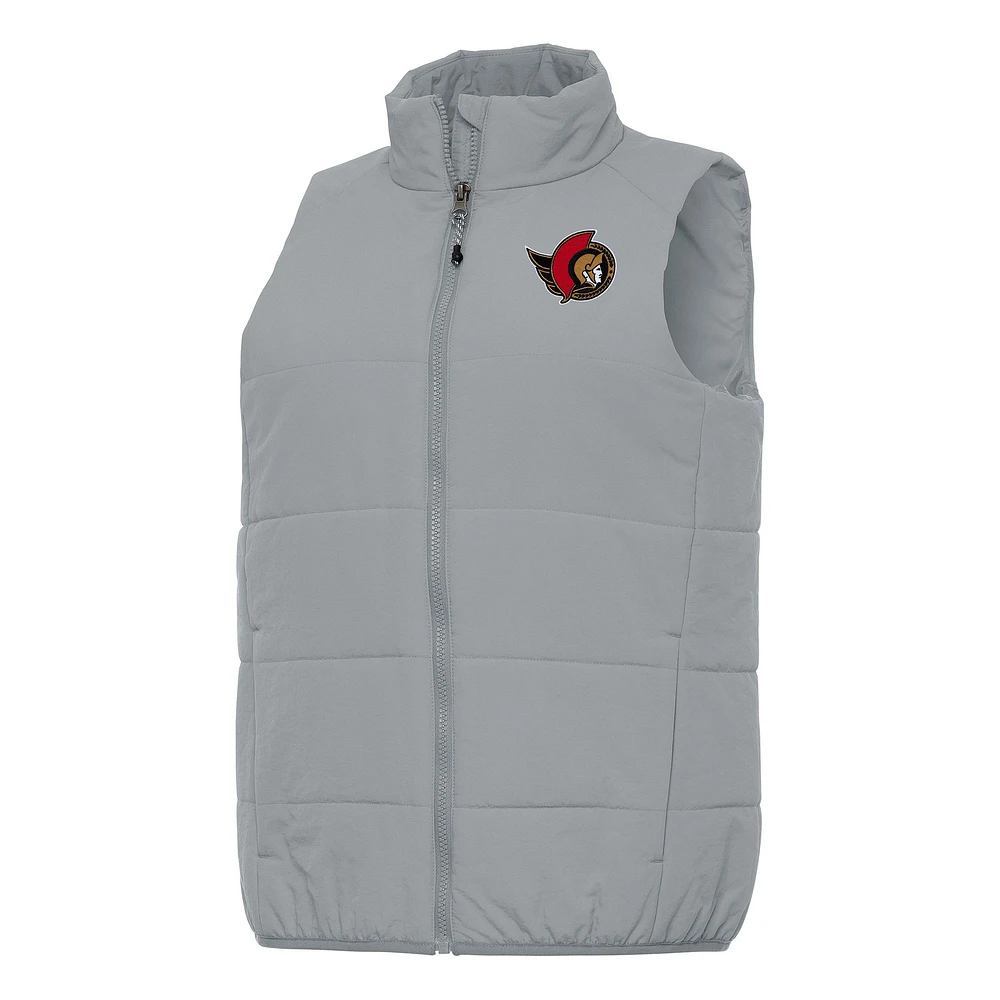 Women's Antigua Gray Ottawa Senators Experience Full-Zip Vest