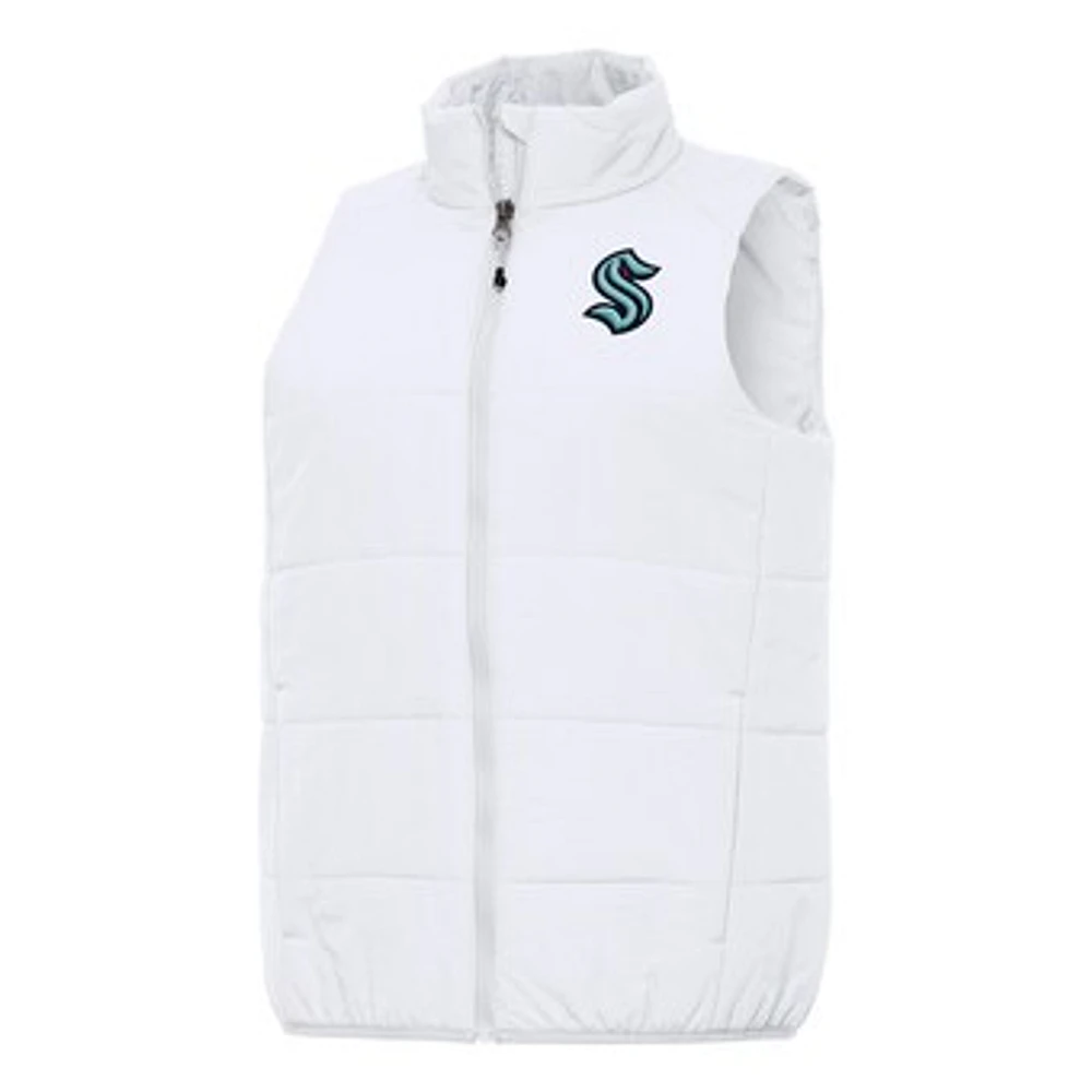 Women's Antigua White Seattle Kraken Experience Full-Zip Vest