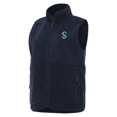 Women's Antigua Navy Seattle Kraken Nostalgic Full-Zip Vest