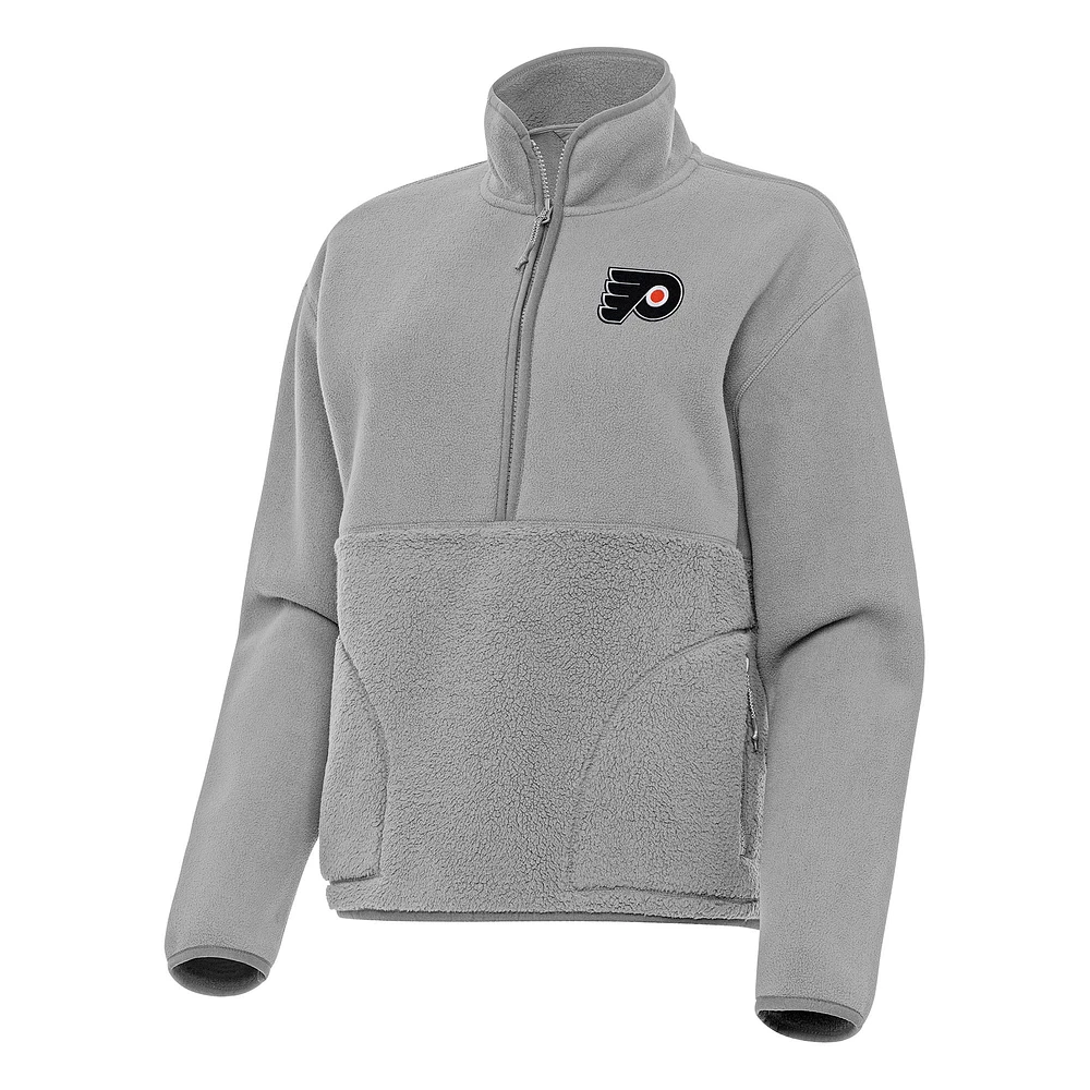 Women's Antigua Philadelphia Flyers Figure Half-Zip Pullover Sweatshirt