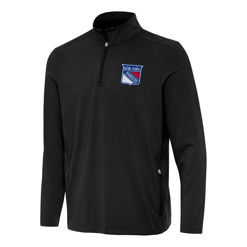 Men's Antigua New York Rangers Perilous Quarter-Zip Sweatshirt