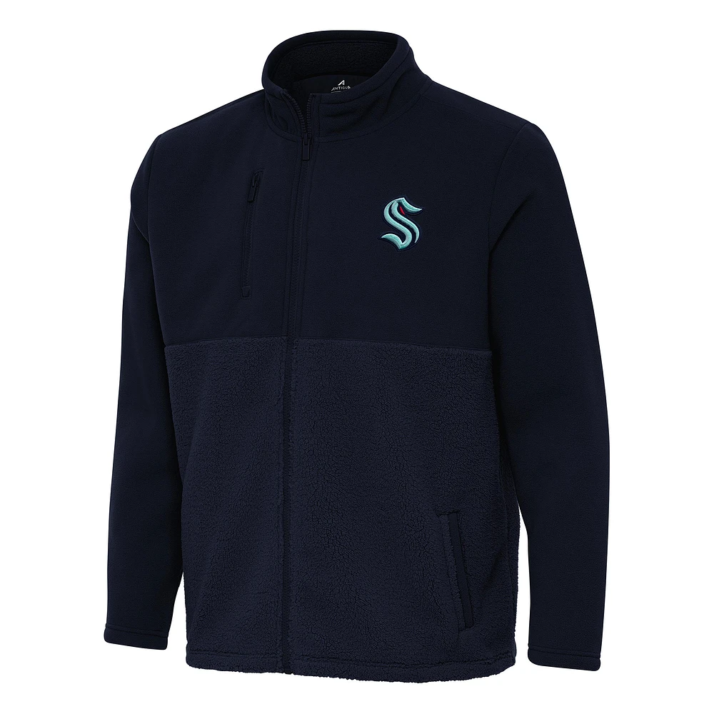 Men's Antigua Navy Seattle Kraken Daily Fused Full-Zip Jacket