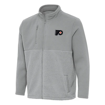 Men's Antigua Gray Philadelphia Flyers Daily Fused Full-Zip Jacket