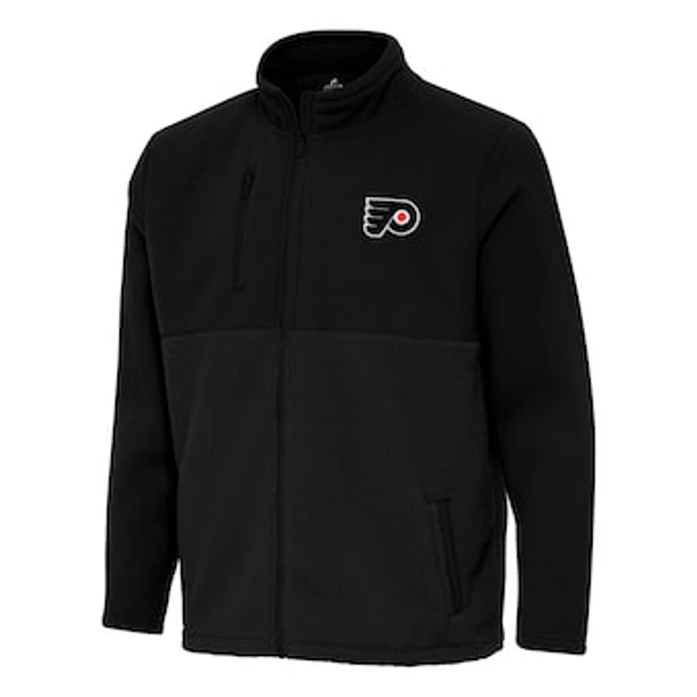 Men's Antigua Black Philadelphia Flyers Daily Fused Full-Zip Jacket