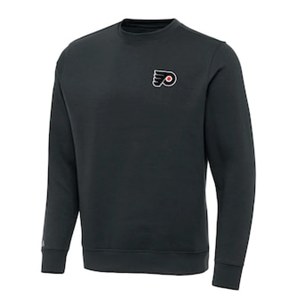 Men's Antigua Charcoal Philadelphia Flyers Victory Crewneck Pullover Sweatshirt