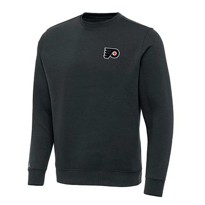 Men's Antigua Charcoal Philadelphia Flyers Victory Crewneck Pullover Sweatshirt