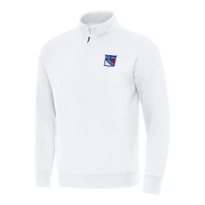Men's Antigua New York Rangers Victory Quarter-Zip Mock Sweatshirt