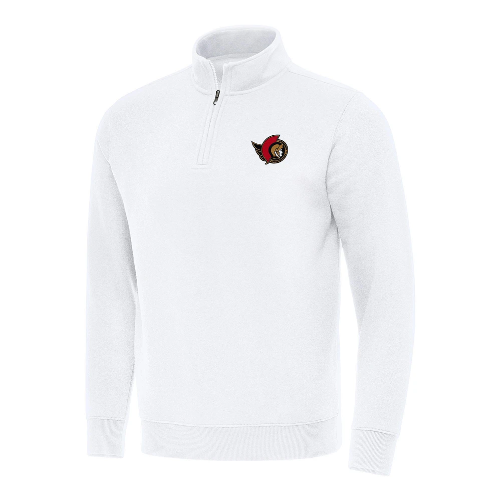 Men's Antigua Ottawa Senators Victory Quarter-Zip Mock Sweatshirt