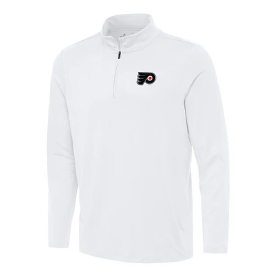 Men's Antigua White Philadelphia Flyers Reprocess Quarter-Zip Top