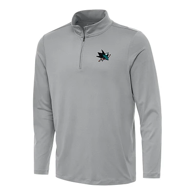 Men's Antigua Gray San Jose Sharks Reprocess Quarter-Zip Top