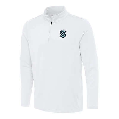 Men's Antigua White Seattle Kraken Reprocess Quarter-Zip Top