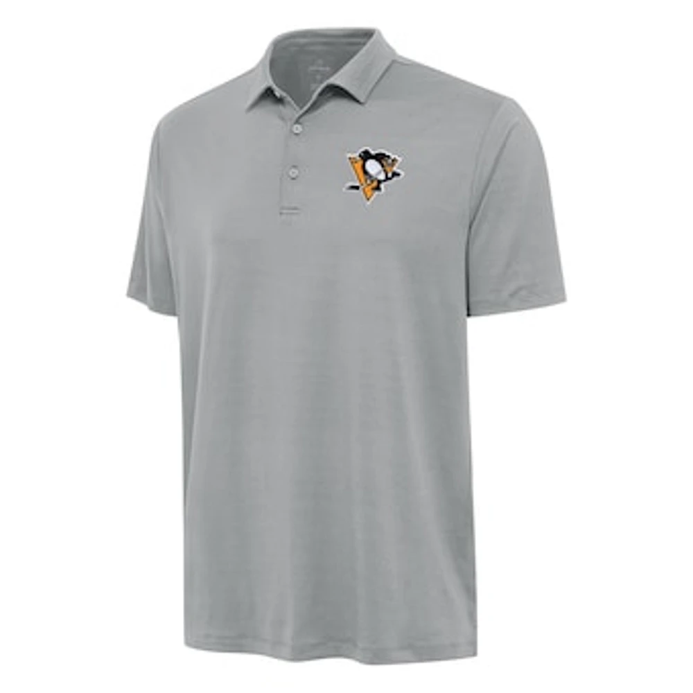 Men's Antigua Gray Pittsburgh Penguins Reprocess Polo