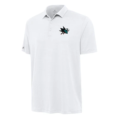 Men's Antigua White San Jose Sharks Reprocess Polo