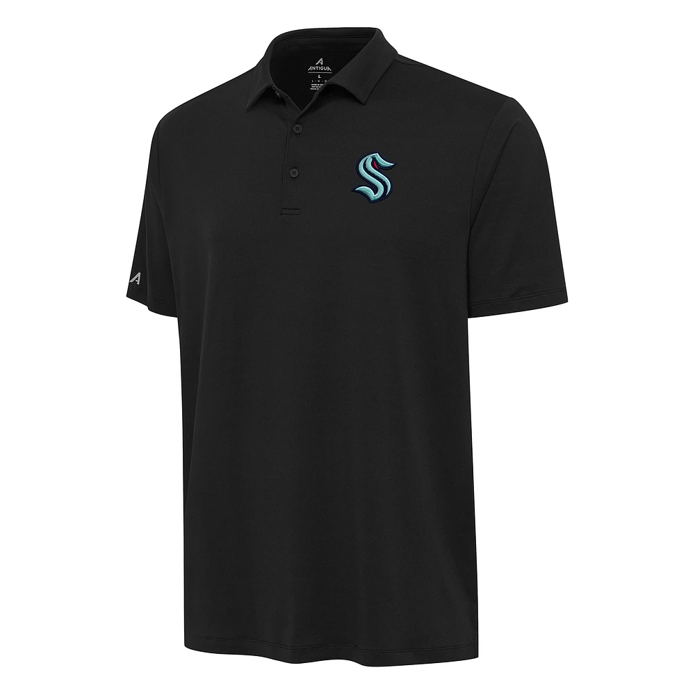 Men's Antigua Black Seattle Kraken Reprocess Polo