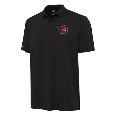 Men's Antigua Black Ottawa Senators Reprocess Polo