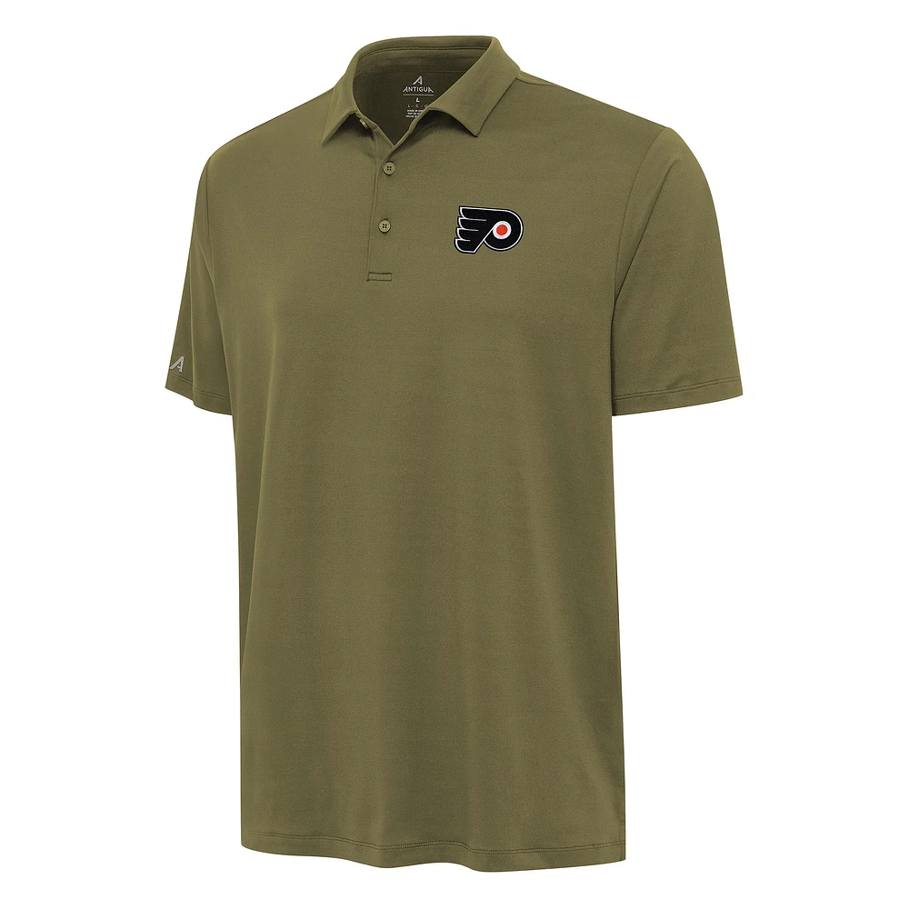 Men's Antigua Olive Philadelphia Flyers Reprocess Polo
