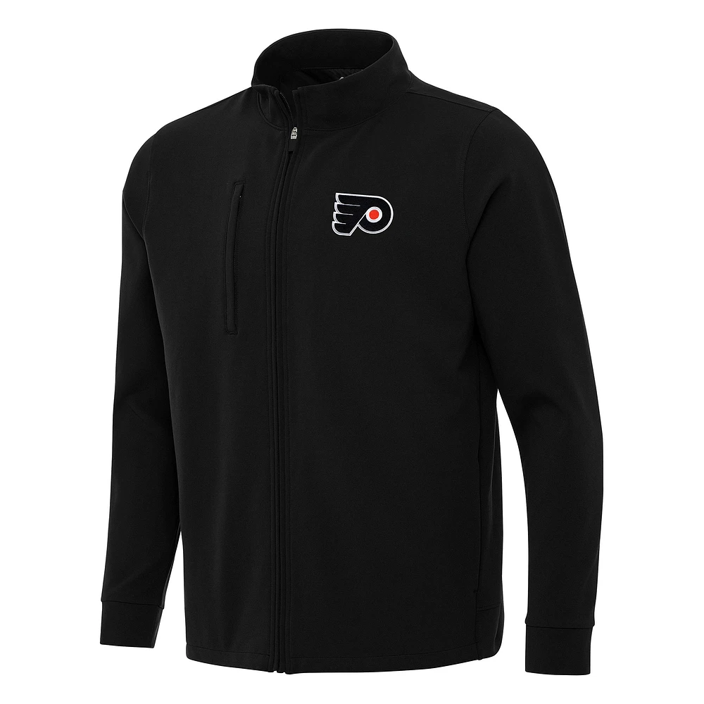 Men's Antigua Black Philadelphia Flyers Regard Full-Zip Jacket
