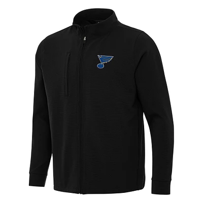 Men's Antigua Black St. Louis Blues Regard Full-Zip Jacket