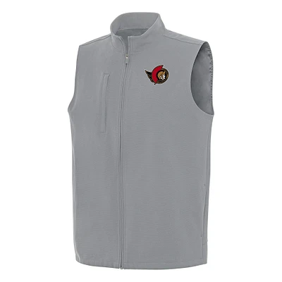 Men's Antigua Gray Ottawa Senators Regard Full-Zip Vest