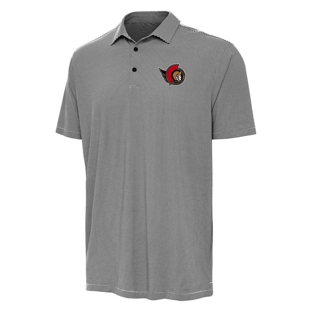 Men's Antigua Black Ottawa Senators Twine Polo