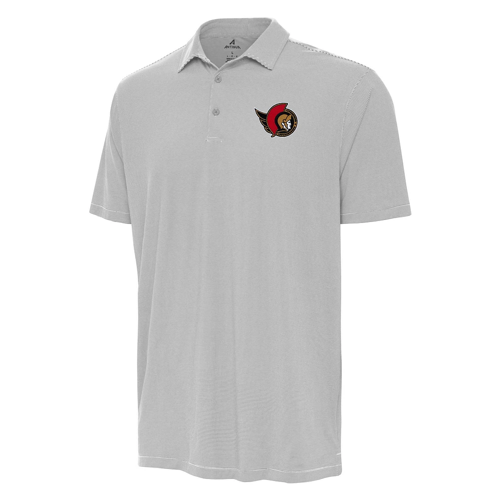 Men's Antigua Gray Ottawa Senators Twine Polo