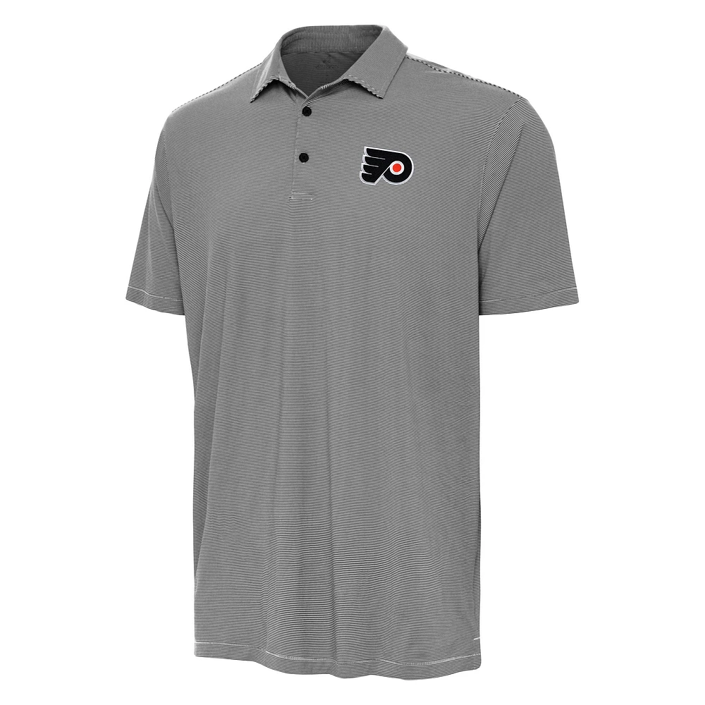 Men's Antigua Black Philadelphia Flyers Twine Polo