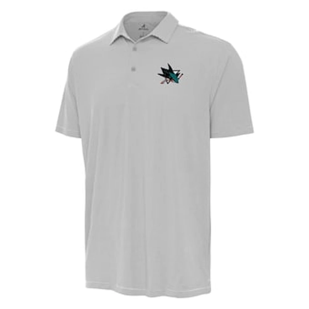 Men's Antigua Gray San Jose Sharks Twine Polo