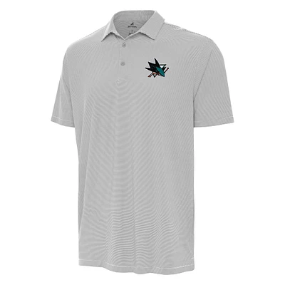 Men's Antigua Gray San Jose Sharks Twine Polo