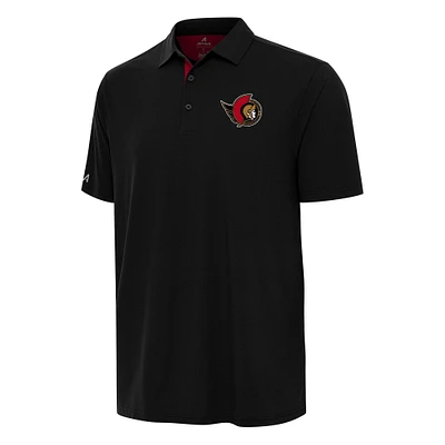 Men's Antigua Black Ottawa Senators Era Polo