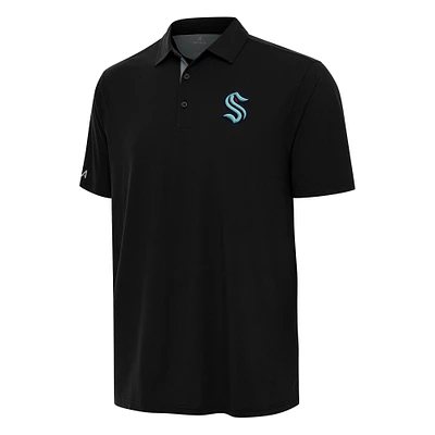 Men's Antigua Black Seattle Kraken Era Polo