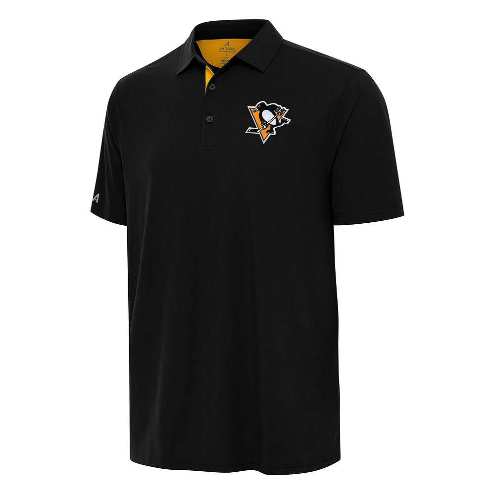 Men's Antigua Black Pittsburgh Penguins Era Polo