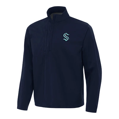 Men's Antigua Navy Seattle Kraken Brisk Quarter-Zip Windbreaker
