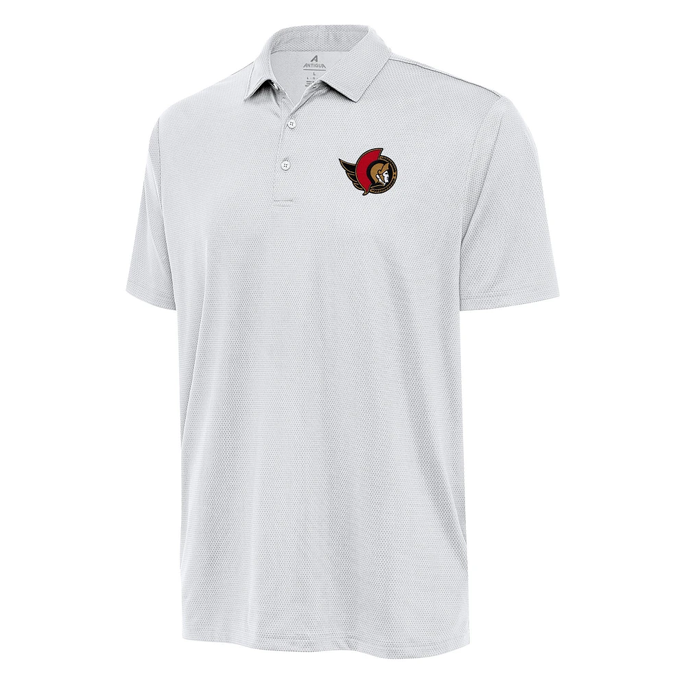Men's Antigua White Ottawa Senators Ellipse Polo