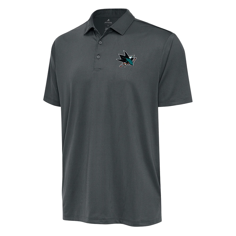 Men's Antigua Charcoal San Jose Sharks Ellipse Polo