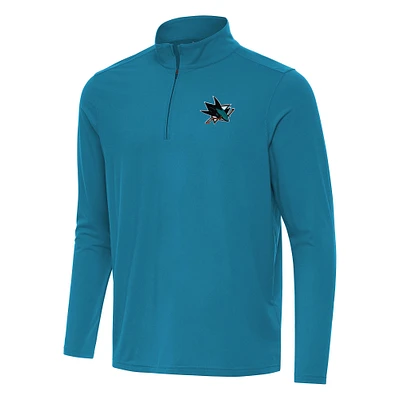Men's Antigua Teal San Jose Sharks Intent Quarter-Zip Top