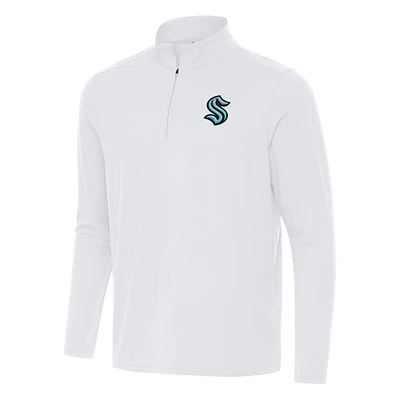 Men's Antigua White Seattle Kraken Intent Quarter-Zip Top