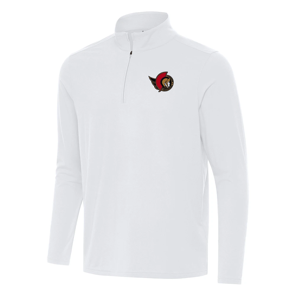 Men's Antigua White Ottawa Senators Intent Quarter-Zip Top