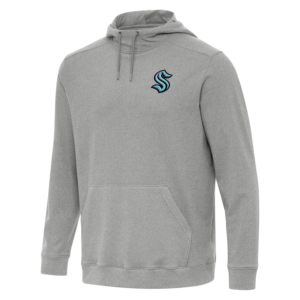 Men's Antigua Heather Gray Seattle Kraken Cloud Pullover Hoodie
