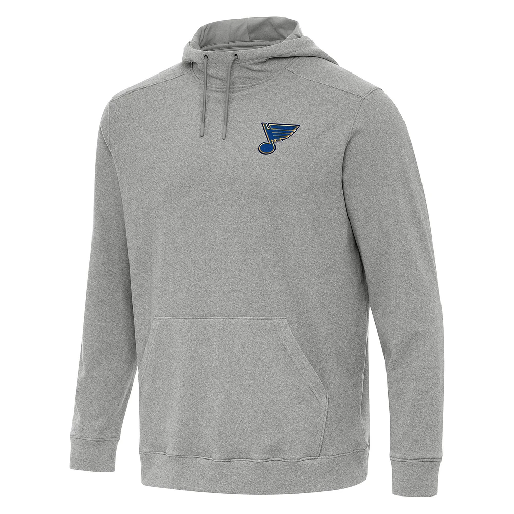 Men's Antigua Heather Gray St. Louis Blues Cloud Pullover Hoodie