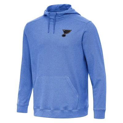 Men's Antigua Heather Royal St. Louis Blues Cloud Pullover Hoodie