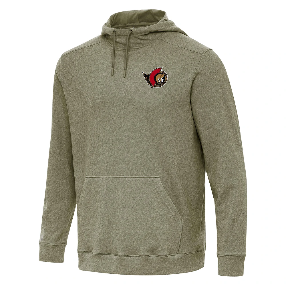 Men's Antigua Olive Ottawa Senators Cloud Pullover Hoodie