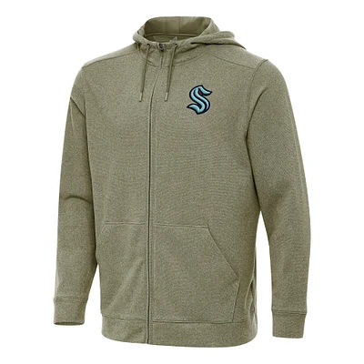 Men's Antigua Olive Seattle Kraken Effortless Full-Zip Hoodie Jacket