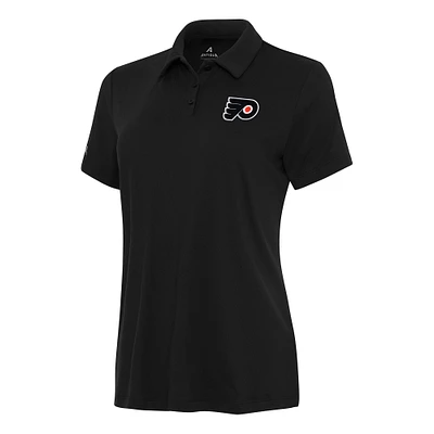 Women's Antigua Black Philadelphia Flyers Reprocess Polo