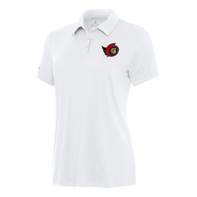 Women's Antigua White Ottawa Senators Reprocess Polo