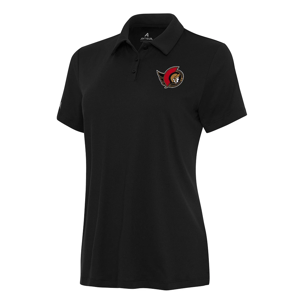Women's Antigua Black Ottawa Senators Reprocess Polo