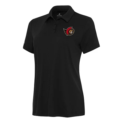 Women's Antigua Black Ottawa Senators Reprocess Polo